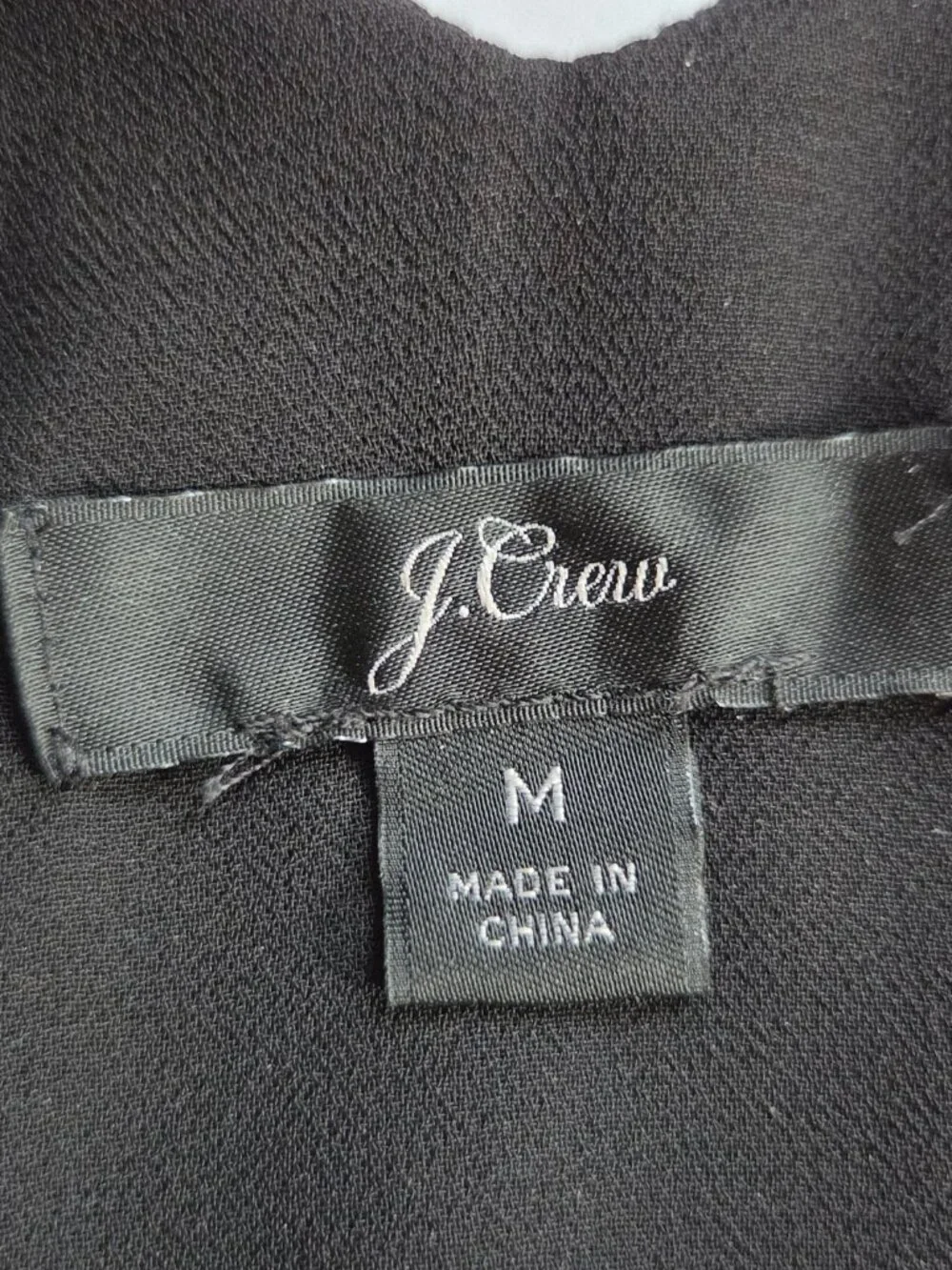 J.Crew Black Velvet Drapey V-Neck Cami Tank Top Lined M